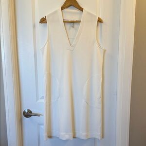 SPANX Cream Sleeveless V-Neck Dress